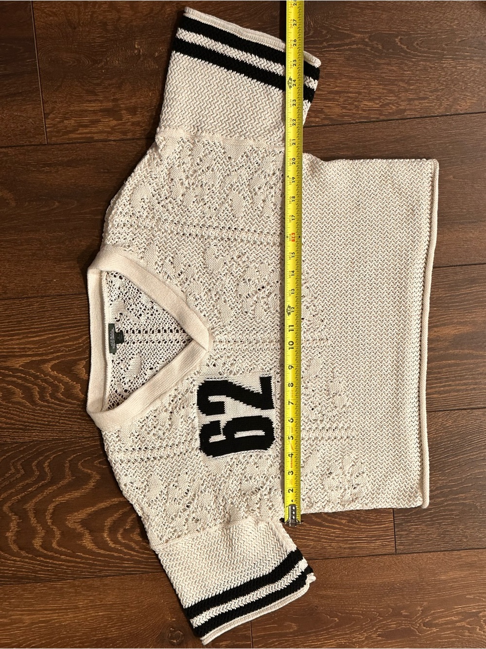 wild fable White Knit V-Neck Sweater Top with Black Details 100% Cotton - Picture 9 of 10
